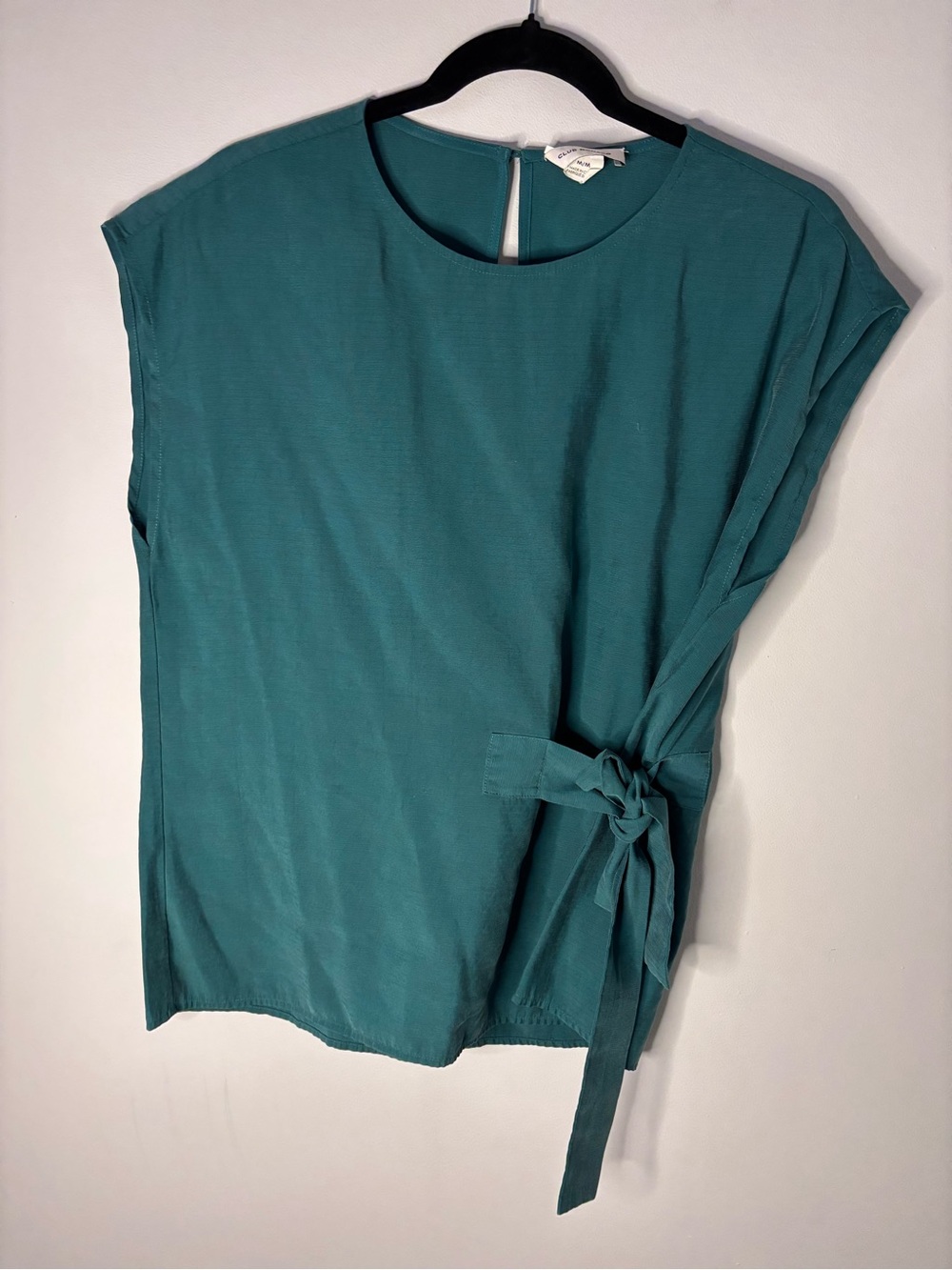 Club Monaco Teal Side-Tie Cap Sleeve Top - Picture 2 of 5